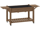 46 x 94cm Wooden Raised Planter, with Shelves - Carbonised T3398P320183