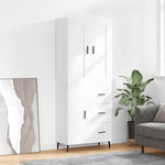 Highboard White 69.5x34x180 cm Engineered Wood 3199825