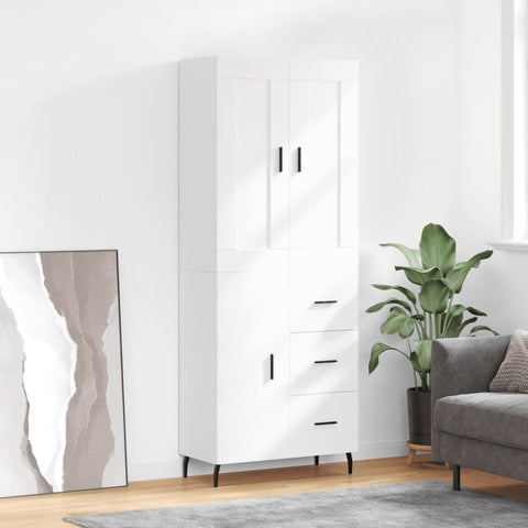 Highboard White 69.5x34x180 cm Engineered Wood 3199825