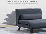 Linen Chair Bed, 3-in-1 Convertible Sleeper Chair with Adjustable Backrest, Pillow, for Living Room, T3398P344493