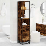 ZNTS Bathroom Cabinet Smoked Oak 35x37.5x166 cm Engineered Wood 849246