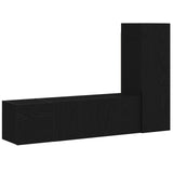 TV Cabinet Set Wall-mounted 3 pcs Black Oak 130.5 x 30 x 140 cm 3333053