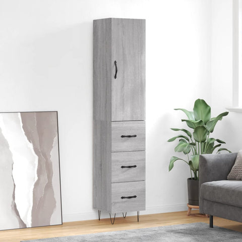 Highboard Grey Sonoma 34.5x34x180 cm Engineered Wood 3198887
