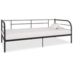 284673 DayBed Frame without Mattress Black Metal 90x200 cm