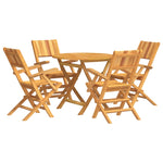 ZNTS 5 Piece Garden Dining Set Solid Wood Teak 3155021