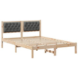 Bed Frame with Headboard Dark Grey 140 x 190 cm Solid Pine Wood 878195