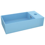 Bathroom Sink with Overflow Ceramic Light Blue 146989