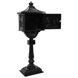 Standing Mailbox Black 42.5 x 29.5 x 117 cm Cast Aluminum 42023493