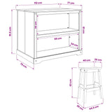 Kitchen Island Set 3 pcs White and Honey Wax Solid-Pine 3425395