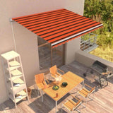 Manual Retractable Awning 400x300 cm Orange and Brown 3051216