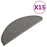 Stair Mats 15 pcs 65x21x4 cm Grey Half Round Large 149854
