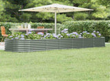 Garden Raised Bed Galvanised Steel 296x80x36 cm Grey 318924