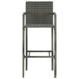 5 Piece Outdoor Bar Set with Armrest Poly Rattan Grey 3064809