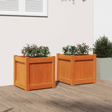 Garden Planters 2 pcs Wax Brown Solid Wood Pine 837409