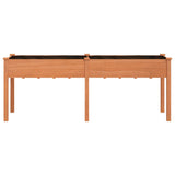Planter with Liner Brown 203x53x76 cm Solid Wood Fir 364240
