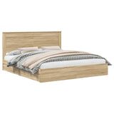 Storage Bed with Drawer Sonoma Oak 180 x 200 cm Engineered Wood 3410225