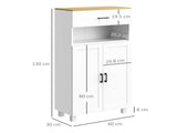Freestanding Kitchen Cupboard, Nordic Storage Cabinet with Drawer, Doors and Open Countertop for T3398P344628