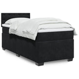Box Spring Bed with Mattress Black 90x200 cm Velvet 3286212