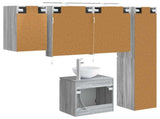 Bathroom Cabinet Set 5 pcs Grey Sonoma Engineered Wood 3407292