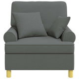 XL Armchair with Cushions Dark Grey Fabric 42043484