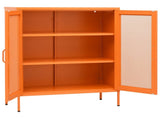 Storage Cabinet Orange Steel Medium Storage Cabinet Rectangular 336174