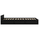 Bed Frame with Storage Black Oak 80 x 200 cm Engineered Wood 3429603