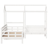 Day Bed and Bench Set with Roof without Mattress White 80x200 cm 3282333
