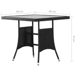 Garden Table Black 80x80x74 cm Poly Rattan 318712