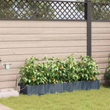 Garden Planter 4 pcs LiGht Grey 160 x 40 x 22 cm Plastic 42002890