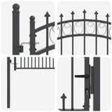 Fence Gate with Spikes EMMEN 150 x 100 cm Powder-coated steel 42009004