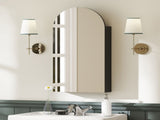 Arched Bathroom Mirror Cabinet with Adjustable Glass Shelves - Black T3398P423545