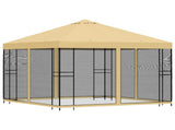 Garden Gazebo with Sidewalls 3 x 3 m Cream Polyester and Steel 900338