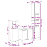 3 Piece Bathroom Furniture Set Sonoma Oak Engineered Wood 3282655