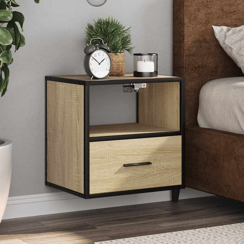 ZNTS Wall-mounted Bedside Cabinets 2 pcs Sonoma Oak 40x31x39.5 cm 848737