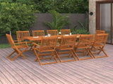 Dining Set Brown Solid Acacia wood Large Foldable Dining Set 3086987
