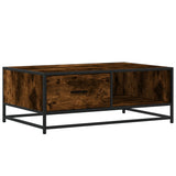 Coffee Table Smoked Oak 90x57x35 cm Engineered Wood and Metal 848756