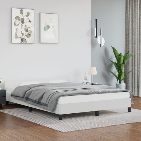 ZNTS Bed Frame without Mattress White 180x200cm Super King Faux Leather 349901