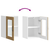 Kitchen Wall Cabinet with Glass Door Kalmar Artisan Oak Engineered Wood 853536