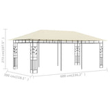Gazebo with Mosquito Net 6x3x2.73 m Cream 47971