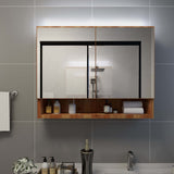 LED Bathroom Mirror Cabinet Oak 80x15x60 cm MDF 323606