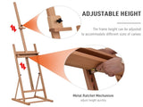 Wooden Easel Stand H-Frame Artist Easel with 171-230cm Adjustable Height and 0-80&deg Working Angles T3398P342435