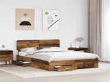 Bed Frame with Headboard Old Wood 140 x 190 cm Engineered Wood 3412380