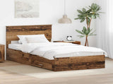 Bed Frame with Headboard Old Wood 100 x 200 cm Engineered Wood 3410938