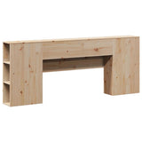 Headboard with Storage 200 cm Solid Wood Pine 855618