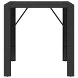 Bar Table with Glass Top Black 105x80x110 cm Poly Rattan 362594