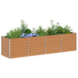 Garden Raised Bed Light Brown 320 x 80 x 77 cm Galvanised Steel 42017338