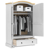 Wardrobe CORONA White 101 x 52 x 170 cm Solid Pine Wood 42021192