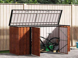 Garden Storage Box Brown 214 x 82 x 132 cm Steel 42011286