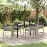 Garden Dining Set 5 pcs Light Grey Poly Rattan 3380762