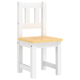 4 Piece Children Table and Chair Set White and Beige MDF 10412